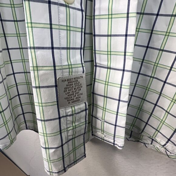 Peter Millar Shirt Top Men's XL CHECKERED 100% cotton Long Sleeve Pirate button - Picture 3 of 7